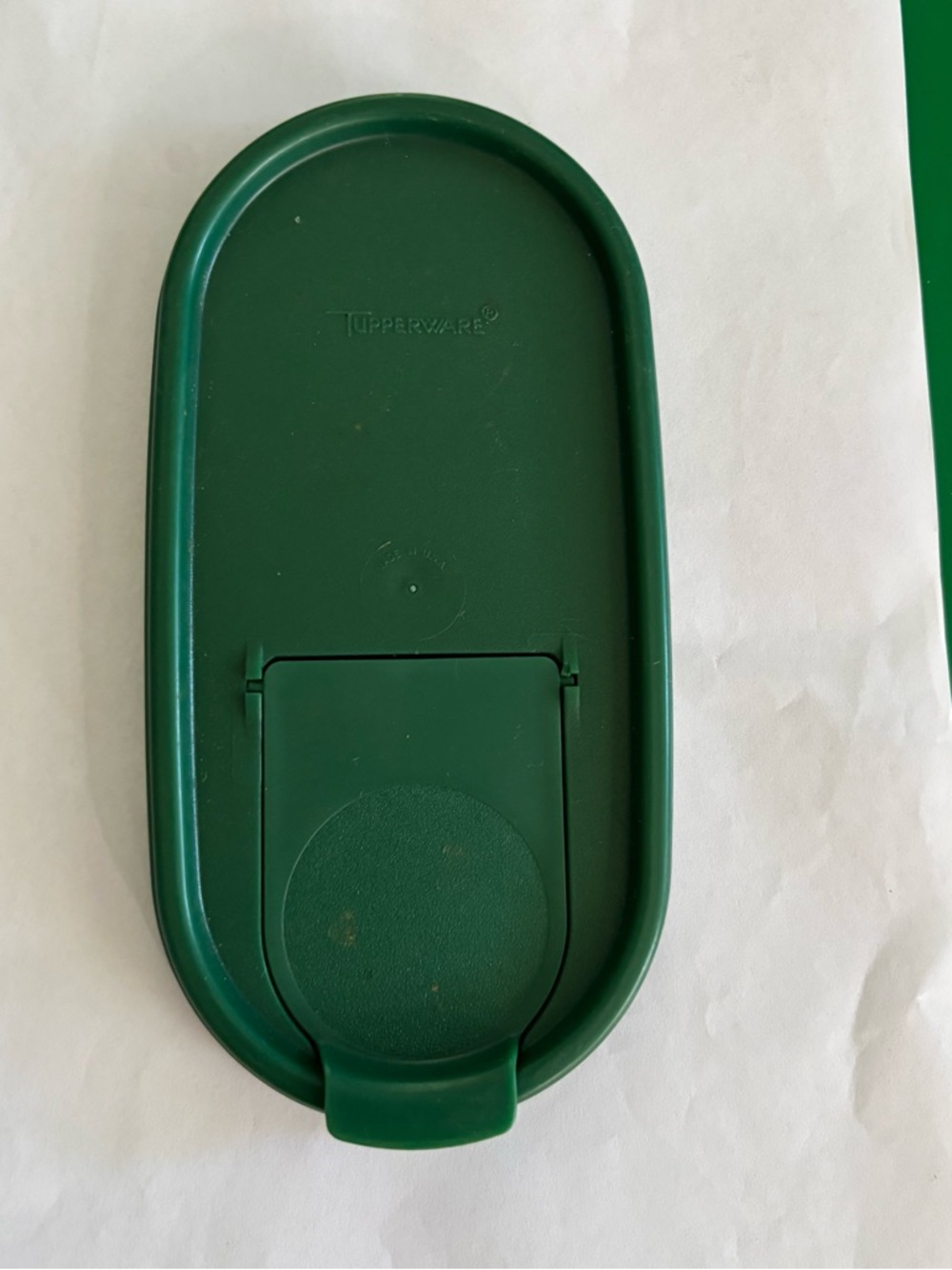 Tupperware Modular Mates Forest Green Oval Lid with Flip Tab Replacement